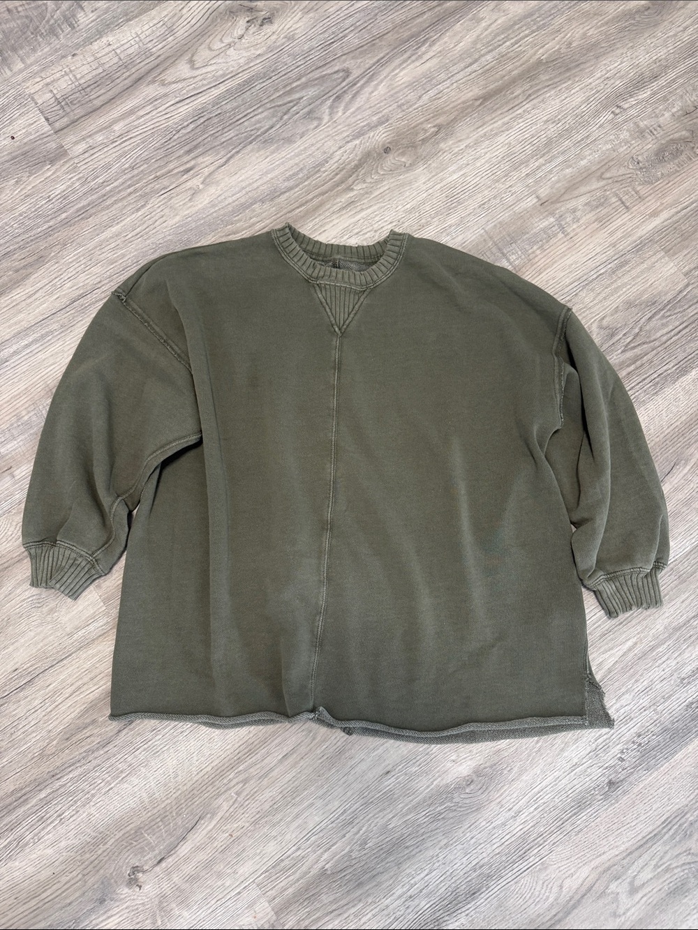 Aerie Oversized Olive Crewneck Sweatshirt